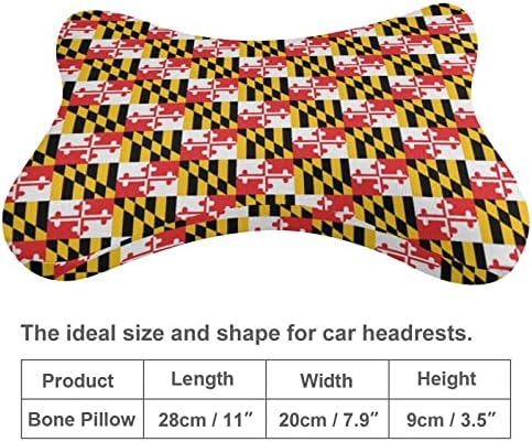 Maryland Flag Car pescoço travesseiro de 2 suportes de pescoço confortável Pillow Pillow F -Memory Foam para Travel