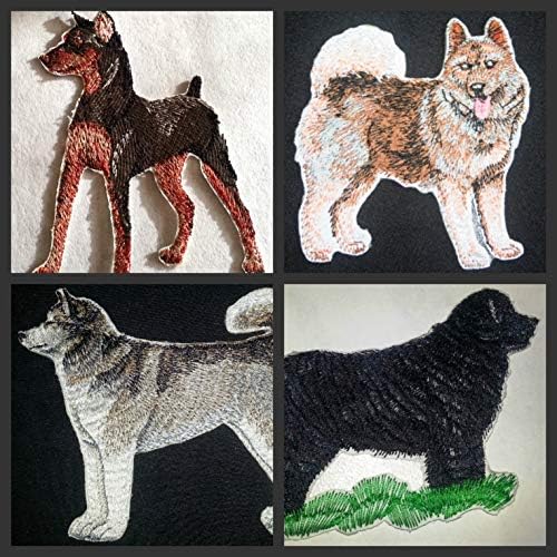 Incrível retratos de cães personalizados [Terra Nova] Bordado Ferro On/Sew Patch [4,5 x 4,2] [Feito nos EUA]