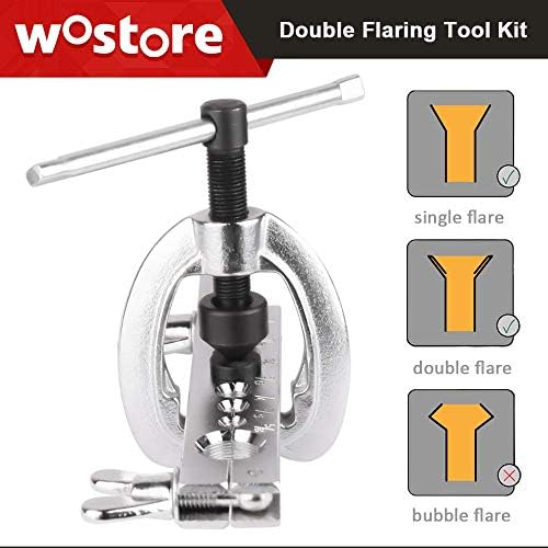 Wostore Double Faring Tool Kit para 3/16 -5/8 7 Dies Dies Automotive Breke Tube Cutter com lâmina de substituição e revendedores