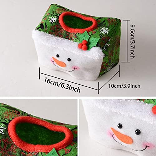 Caixa de tecido Zarsio Capa retangular Santa/boneco de neve, suporte de papel de papel de papel do suporte de papel