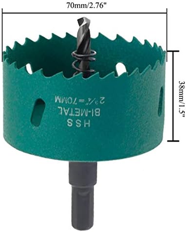 Suiwotin 2 3/4 polegadas/70 mm serra Ferramentas de serra bi-metal, cortador de orifícios, corte liso e rápido para placas de