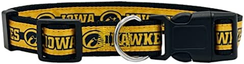 NCAA Pet Collar Iowa Hawkeyes Cola de cachorro, colarinho colegial médio colarinho para cães e gatos. Uma gola de gato esportiva, brilhante