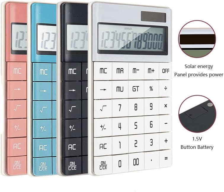 Calculadora de quul calculadora de 12 dígitos de 12 dígitos calculadora de escritório financeiro de tela grande calculadora portátil de tela de tela dupla (cor: d, tamanho