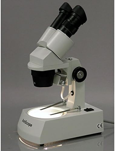 Microscópio estéreo binocular Binocular AMSCOPE SE306-AZ-E, Ecasco WF10X e WF20X, ampliação 20x/40x/80x, objetivos 2x
