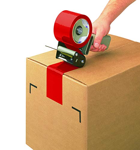 Lógica de fita Aviditi 2 polegadas x 55 jardas 2,2 mil vermelho, fita de embalagem de cor pesada, 18 pacote, perfeito para embalagem,