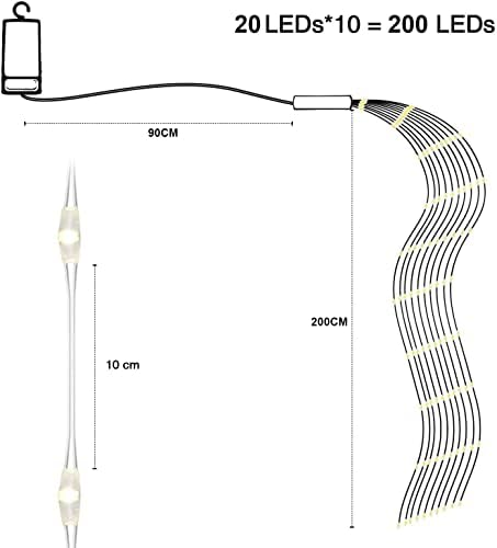 Anivia Decorações de Natal ao ar livre Luzes LED para a árvore de Natal, luzes de tira de led em interior para quarto 200 LED 8 modos decoração de festas em casa