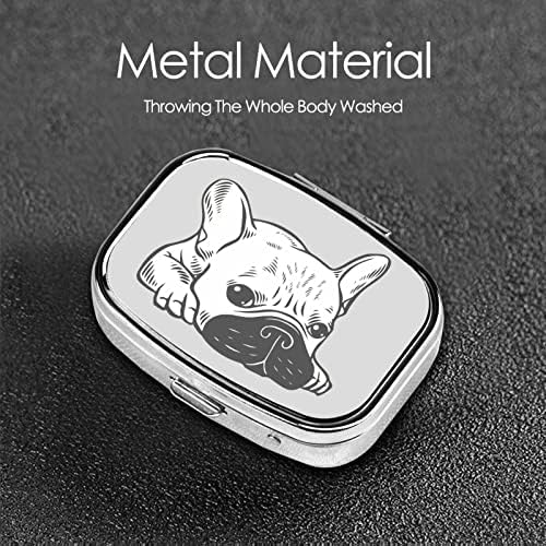 Cream Puppy Black Square Mini Caixa de comprimidos Medic Metal Organizer Travel Friendly Portable Pill Case