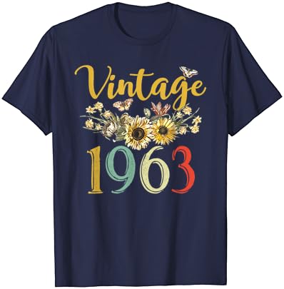 Vintage 1963 Sunflower 60º aniversário incrível desde 1963 camiseta