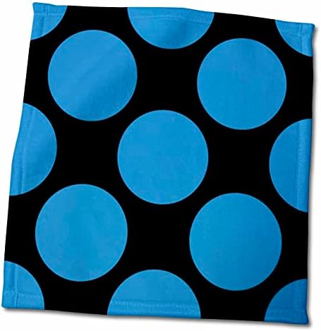 3drose florene geométrica - grandes círculos azuis em preto - toalhas