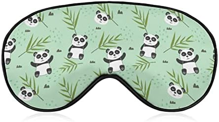 Panda e bambu folhas padrão máscara para os olhos do sono, cobertura dos olhos Aid Sleeping Rest Blackout Blackout com máscara