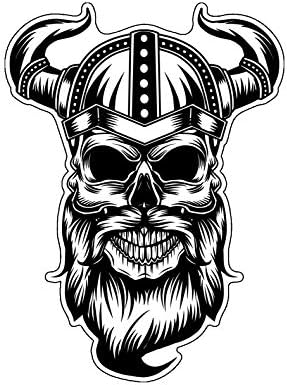 Wickedgoodz Horned Helmet Warrior Viking Skull Decal