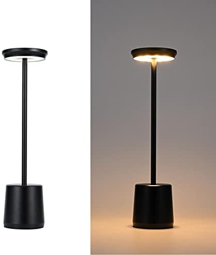 ASLIDECOR LED LUDRES DE TABELA sem fio, Luz de mesa recarregável de bateria USB com luz de mesa com escurecimento portátil
