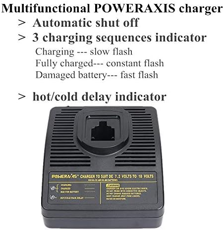 Carregador PowerAxis para Dewalt 7.2V-18V Ni-CD & NI-MH Bateria DW9116 DE9116 DW9226 DC725