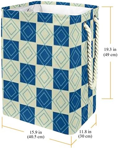 Inomer Diamond Grid 300D Oxford PVC Roupas à prova d'água cesto de lavanderia grande para cobertores Toys de roupas no quarto