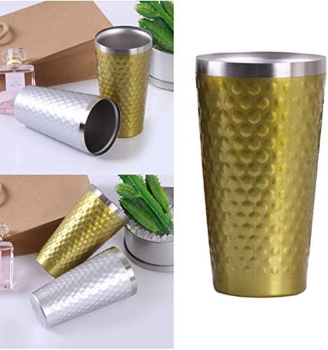 Cabilock Metal Coffee Cups 330ml caneca dourada copo de caneca de caneca de aço inoxidável caneca de água copo para coquetéis para