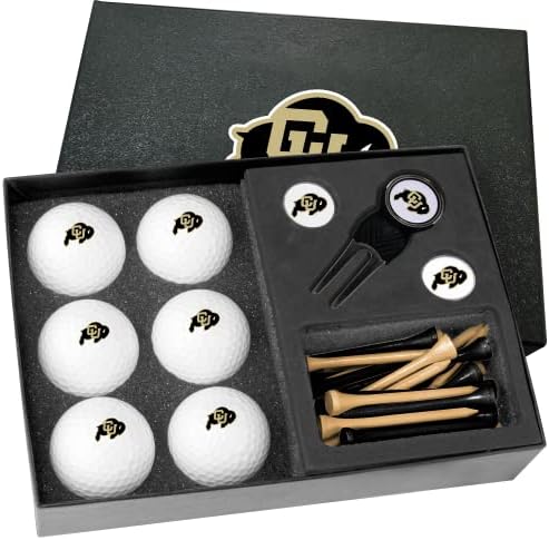 Golfballs.com Classic Colorado Buffaloes Meia dúzia de presentes com ferramenta de Divot - Bolas em branco