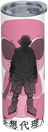 Agente de paranóia de anime Unsuyu caneca de café em aço inoxidável com tampas e canudos canecas de vácuo de parede dupla de viagem de viagem 20 onças
