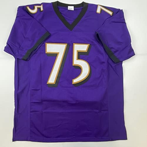 Jonathan Ogden autografado/assinado 13 Baltimore Purple Football Jersey JSA COA