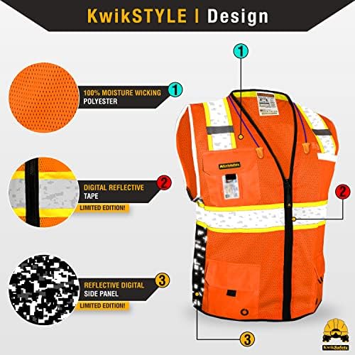 Kwiksafety - Charlotte, NC - colete de segurança Big Kahuna | Base & Limited Edition Design digital | Classe 2 EPI ANSI testou