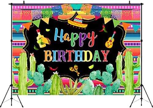 Aperturee mexicano Fiesta Feliz Aniversário Caso -Caso de 7x5 pés Flags Cactus Cinco de Mayo Carnival Festival Fotografia Decorações de Partimento de Faculdade Photo Booth Studio Props Supplies