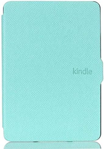 Caso de proteção para a Kindle Voyage - Tampa de couro PU de pintura mais leve com função de vigília do sono automático, azul claro