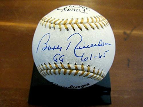 Bobby Richardson Gold Glove 61-65 1961 WSC YANKEES AUTO GG OML Baseball JSA Gem - luvas MLB autografadas