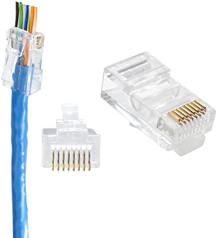 SMITON RJ45 CAT6 Passe através dos conectores Passagem final até 8p8C UTP Ethernet Network Plug