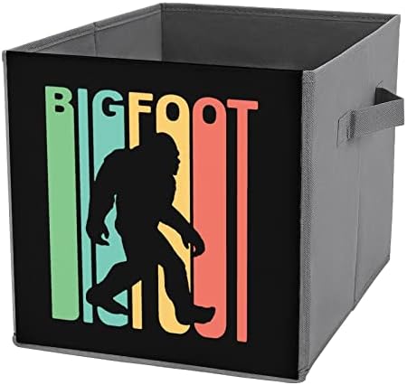 Retro Bigfoot Silhueta Grandes Cubos Bins de Armazenamento de Armazenamento Caixa de Armazenamento Caixa de Armazenamento