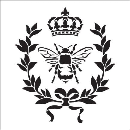 ABELHA FRANCÊNCIA 5- estêncil conjunto de Studior12 | Coroa, coroa de louros, abelha, country chique gasto- reutilizável-