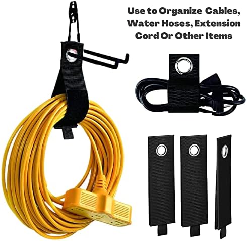 Ganchos de garagem, cabide de armazenamento de montagem de parede de 2 compasta com 2 citador de cordas de extensão, ganchos para escada, esqui, esportes, utilidade, ferramenta de jardim, organizador de rack de armazenamento de mangueira