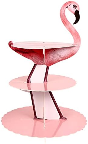 PretyZoom Bolo Stand Stand Cake Stand Stand Flamingo Cupcake Stand Paper Bolo Solter Para Plates de porções de pastelaria, Aniversários,