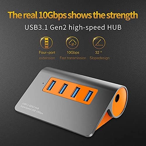 Hubs Conversor multi-interface ， USB3.1 Gen2 Hub de alumínio USB Hub PC Splitter de 10 Gbps Super Speed ​​Hubs USB