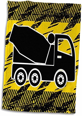 Design de caminhão de cimento 3drose em preto e amarelo - toalhas