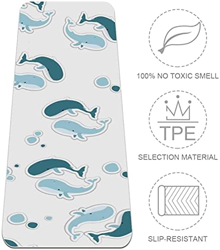 6mm de tapete de ioga extra grosso, casal de baleia Padrão imprimir e ecologicamente correto TPE Mats Pilates tape