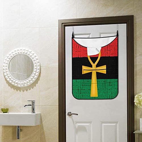 Economia de espaço para lavar roupa de lavanderia pendurada símbolo de Deus egípcio Ankh Ankh com ganchos sobre as portas,