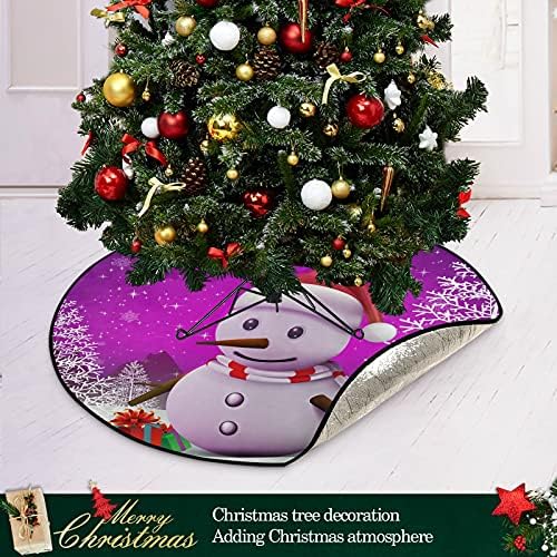 Snowman Feliz Natal Árvore Mate Árvore impermeável Bandejas de tapete de tapete sob acessório de árvore de Natal para Ornamento