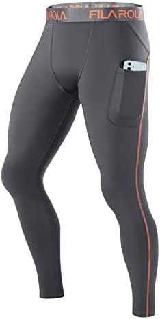 Calças de compressão masculina de filarola calças de perneiras de ioga com bolsos calças de treino de academia de nylon de nylon