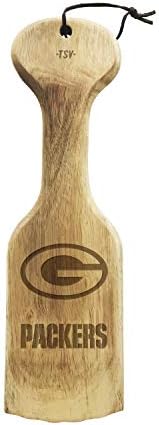 Limpador de churrasqueira na NFL BBQ - Natural Acacia Wood Raspper Cleaner - Seguro para usar raspador de pincel de grelha - Presente ideal para o fã de esportes fiéis
