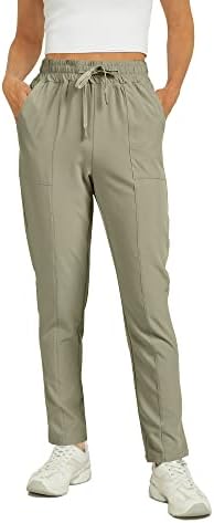Calça atlética G4free para mulheres calças de corrida leves de estúdio com bolsos para viagens de golfe executando trabalho casual