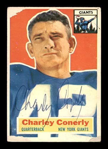 Charley Conerly autografou 1956 Topps Card 77 New York Giants SKU 197970 - Cartões de futebol autografados da NFL