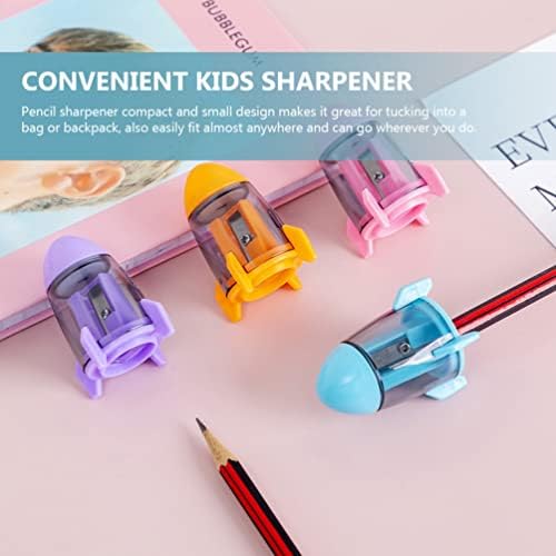 Lápis Sharpner Rocket Shape Lápis SharpEn 12pcs Somposição de Lápis de Lápis Cutter Lápis Seguro para Crianças Estudantes A turma da escola Favor