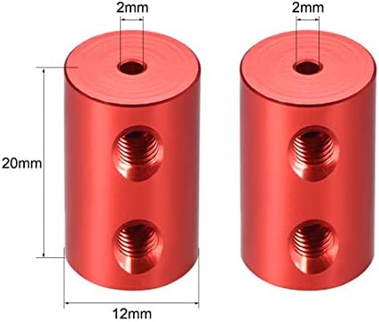 UXCELL de 2 mm a 6 mm de parafuso de acoplamento rígido Liga de alumínio L20XD12, conector do acoplador do eixo, acessórios