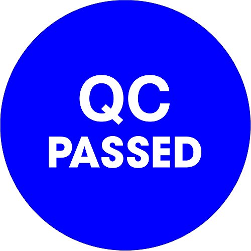 Lógica de fita TLDL1259 Etiquetas, QC Passed, 2 Circle, Blue, 1 rolo de 500 rótulos