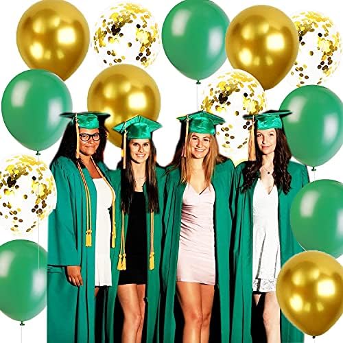 Decorações de graduação Green Gold 2023/Green Gold Graduation Party Decorações de 2023 Balões de ouro verde da USF 2023 Decorações de graduação verde