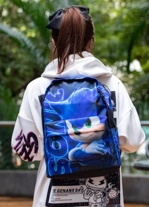 Bolsa de ombro de mochila azul de anime para homens mulheres