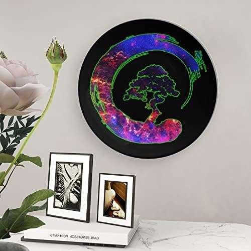 BONSAI TREE em círculo de ossos engraçados porcelana de placas decorativas de placas de cerâmica Craft With Display Stand