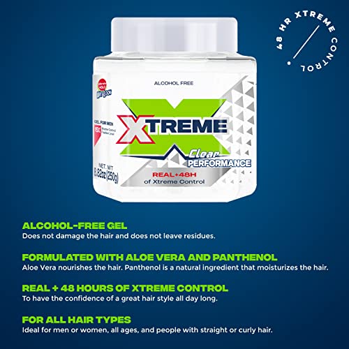 Xtreme Performance Clear Styling Hair Gel com Aloe Vera, 8,82 onças