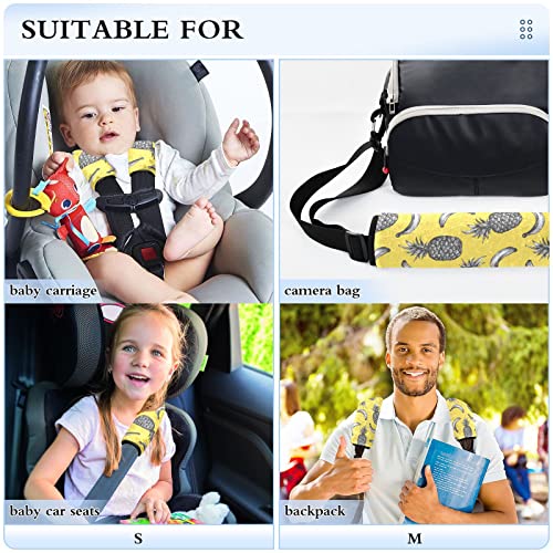 Capas de alça de assento de carro de abacaxi de banana para garotos para crianças 2 PCs tiras de assento de carro almofadas de