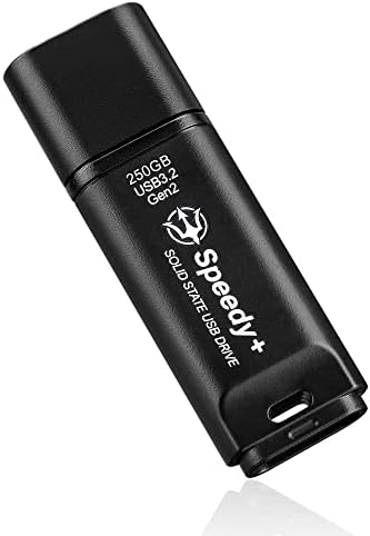 Tridenita externa SSD 250 GB Drive USB de estado sólido portátil, USB 3.2 Gen2 UASP Superspeed+. Velocidades ideais de até