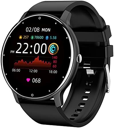 Tifozen Smart Watch for Men Mulher, rastreador de fitness de tela de toque de 1,28 polegada com lembrete de mensagem, oxigênio
